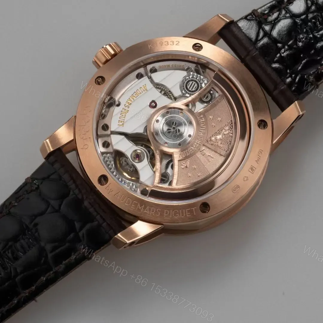 View 8 of APS Factory Audemars Piguet Code 11.59 Series Watch – Rose Gold and Stainless Steel, White Dial, Brown Leather Strap, 41mm Case, Calibre 4302 Automatic Movement
