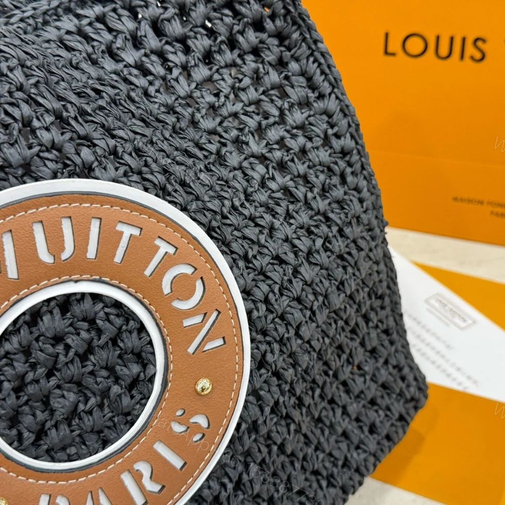 View 8 of Louis Vuitton Onthego MM Raffia Black 37Cm