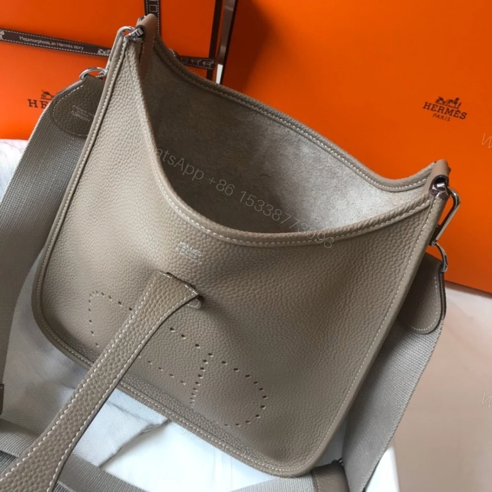 View 3 of Hermes Clemence Evelyne PM Etoupe 25cm