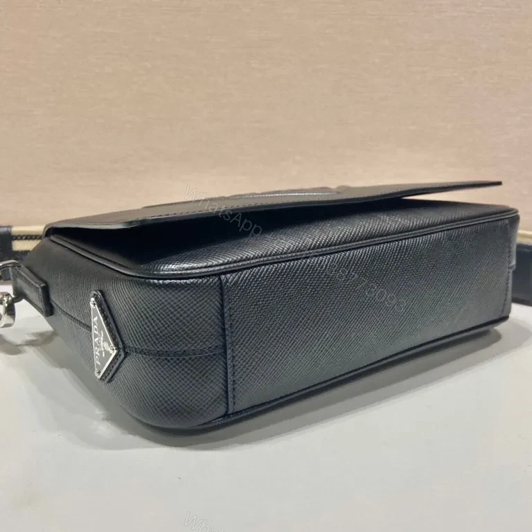 View 4 of Structured Black Saffiano Prada Crossbody Bag - Ultra-Organized Luxury