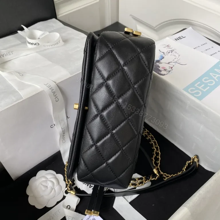 View 2 of Quilted Black Leather Shoulder Bag - Chic, All-Day Luxury