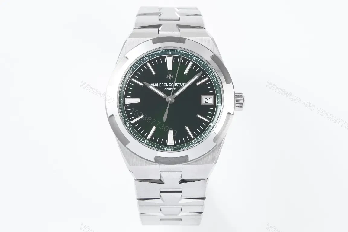 JJ Factory Vacheron Constantin Overseas Ultra-Thin Stainless Steel Watch with Green Dial and Date Display — view 1