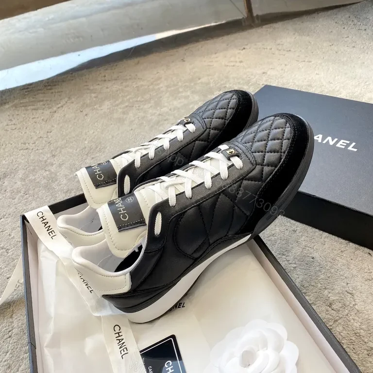 View 4 of Chanel-Inspired Quilted High-Top Sneakers: Luxe Comfort