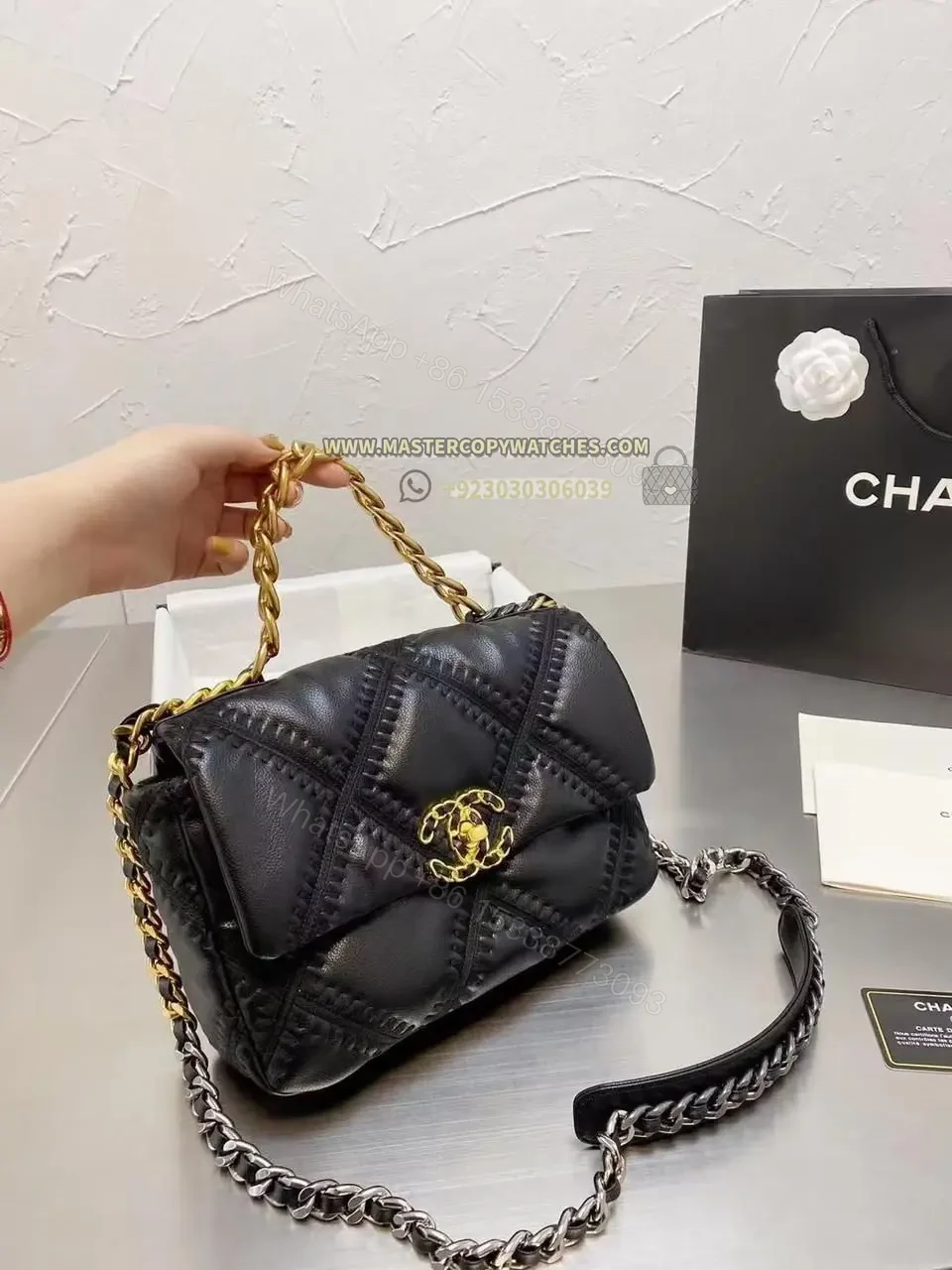 Chanel Black with Gold touch Mini flap Bag — view 1
