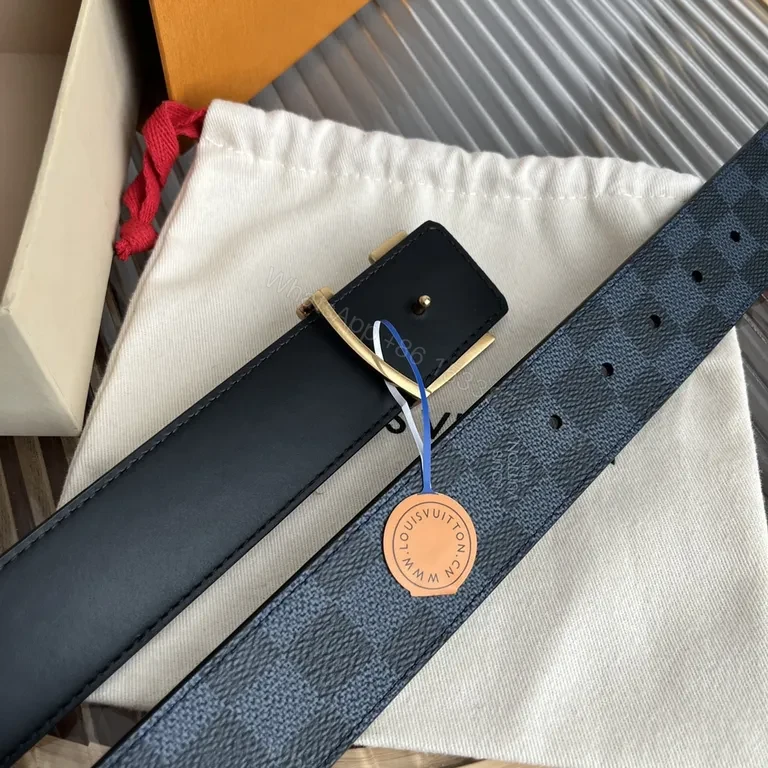 View 8 of Bold LV Checker Belt: Lux Durable Everyday Accessory