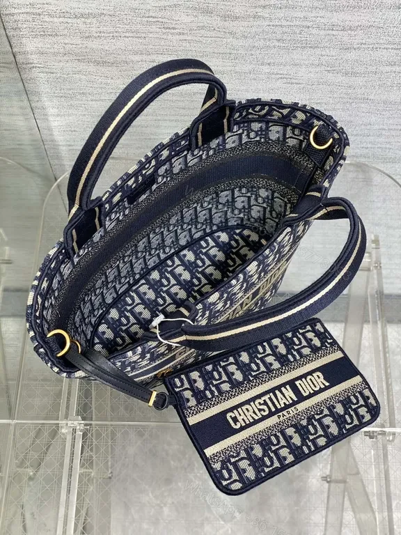 View 4 of Compact Icon Bag: Denim-Inspired Tote with CHR. DIOR Logo