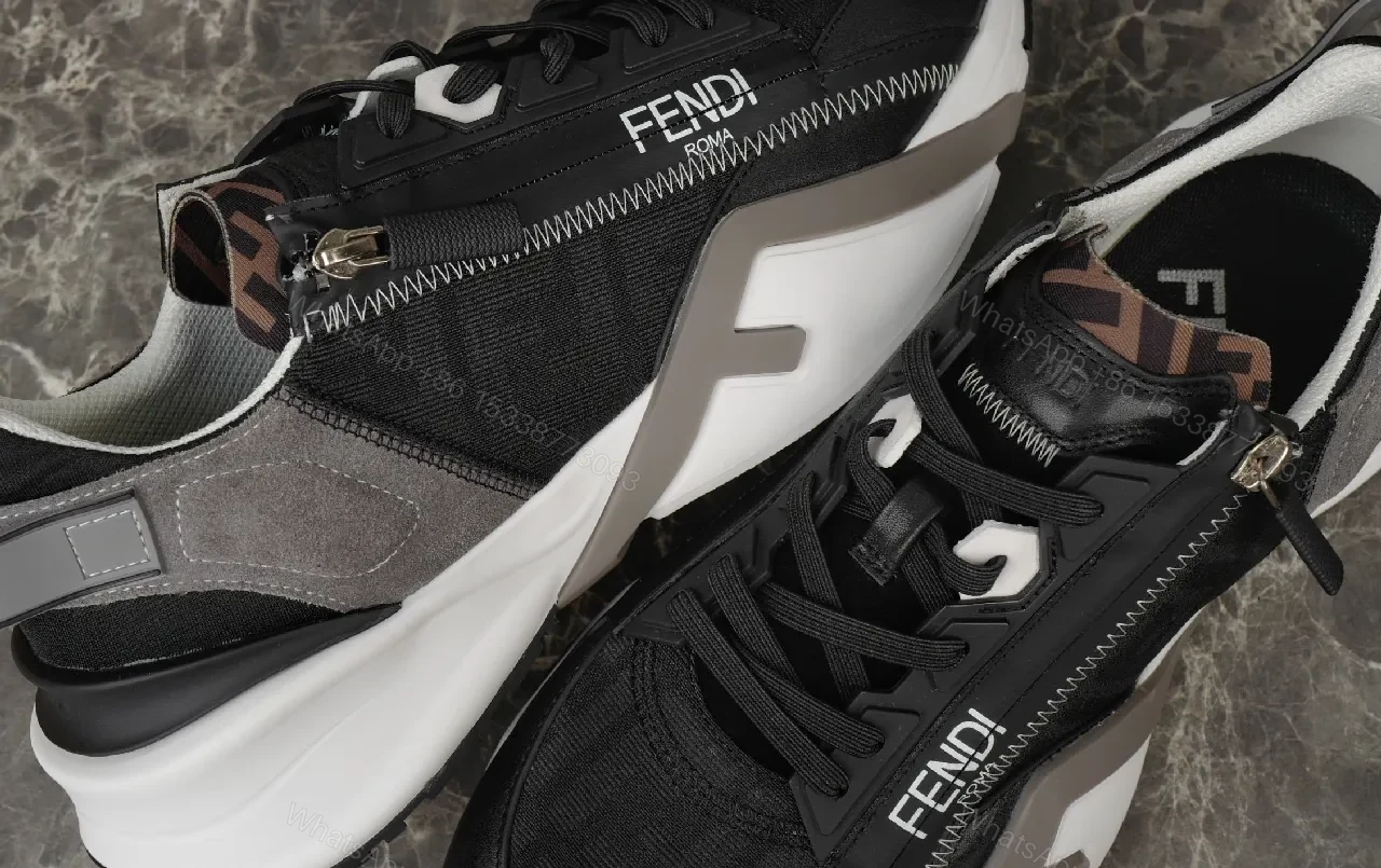 View 3 of Black Leather Knit High-Top Sneaker: Luxe Comfort & Texture