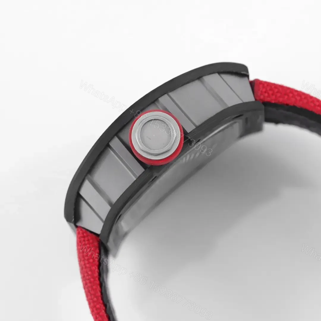View 3 of RM Factory KU+ Carbon Fiber Watch, Red Strap, V5