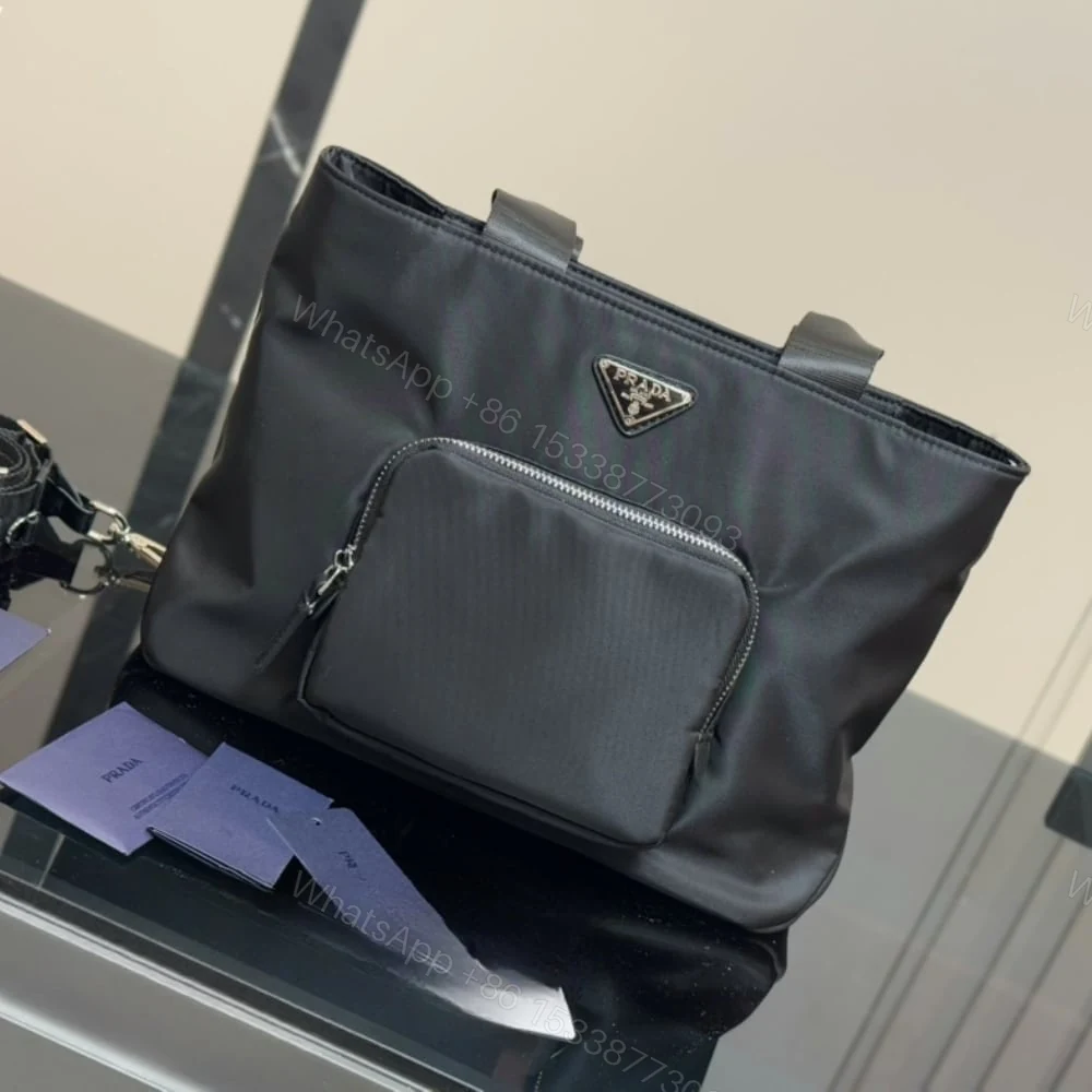 View 2 of Prada Re Nylon Tote Bag Black 32Cm 1BG354 RV44 F0002 V B1M