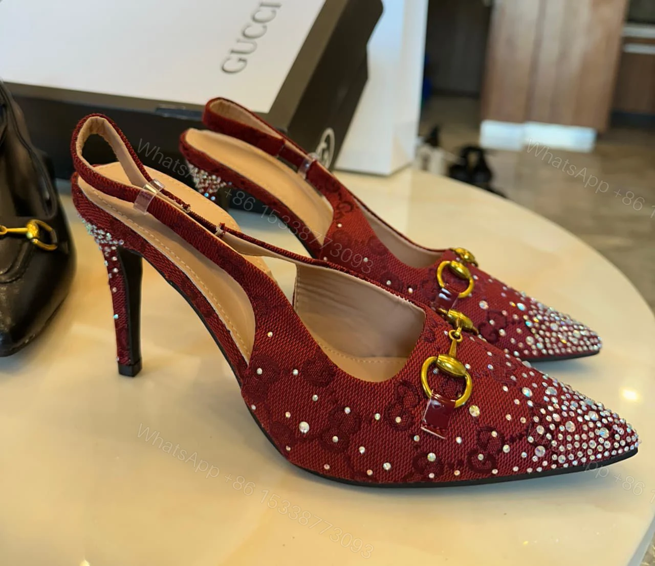 View 7 of FIRST COPY GUCCI LEATHER HEELS