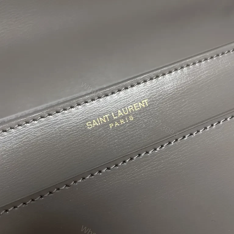View 6 of Gray Pebbled Leather Crossbody â€” Structured, YSL-Inspired, All-Day