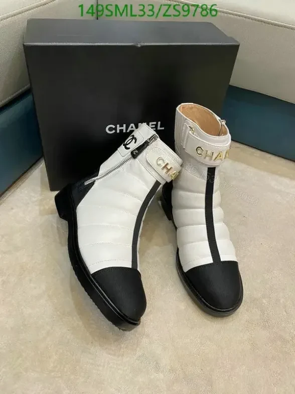 View 5 of Chanel Mid-Heel Boots ZS97 in Cowhide and Sheepskin