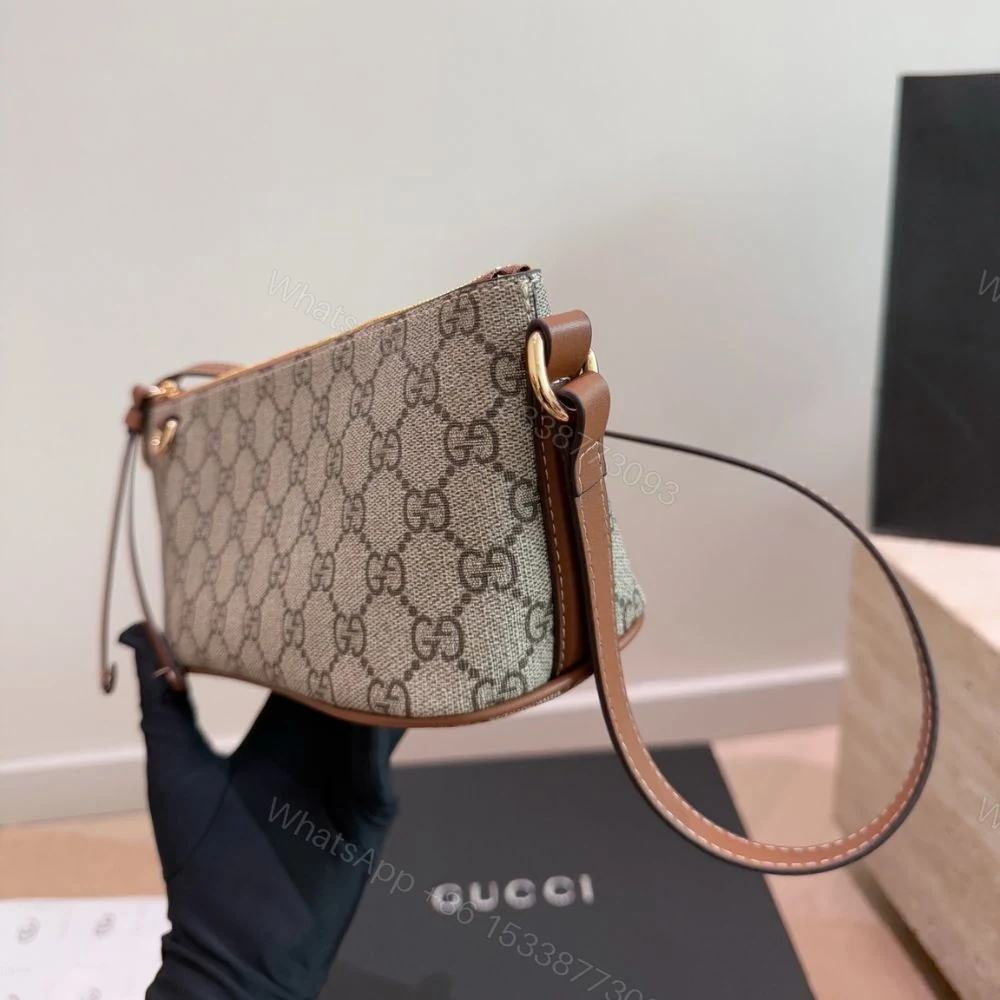 View 5 of Gucci GG Emblem Small Shoulder Bag Beige And Dark Brown 25Cm 847281 FAEUC 9758