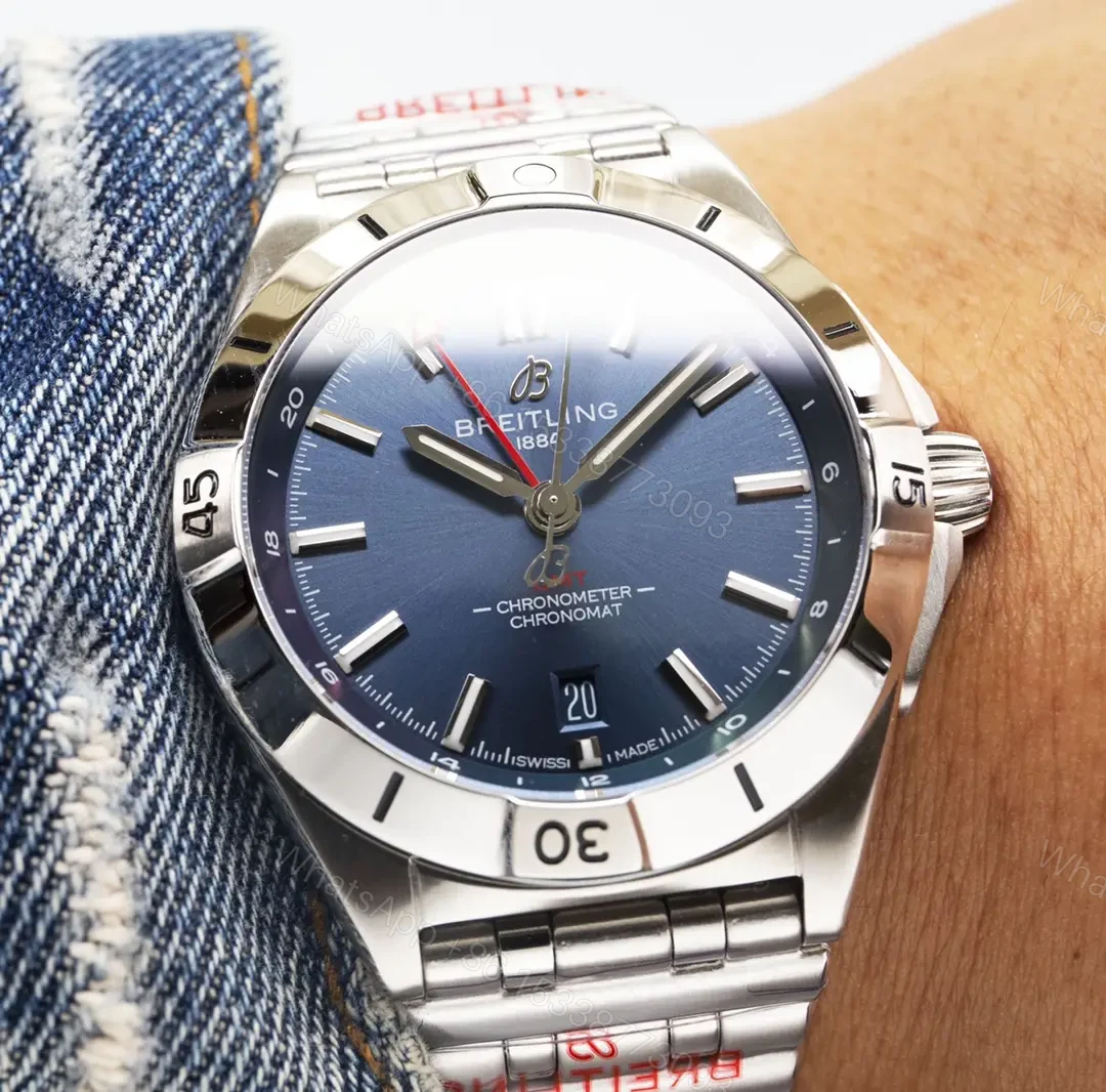 View 4 of Breitling Chronomat GMT 40 Blue Replica Steel Bracelet 40MM Premium A32398101C1A1