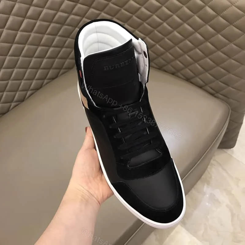 View 7 of BURBERRY LEATHER AND HOUSE CHECK HI-TOP SNEAKERS – BBR28