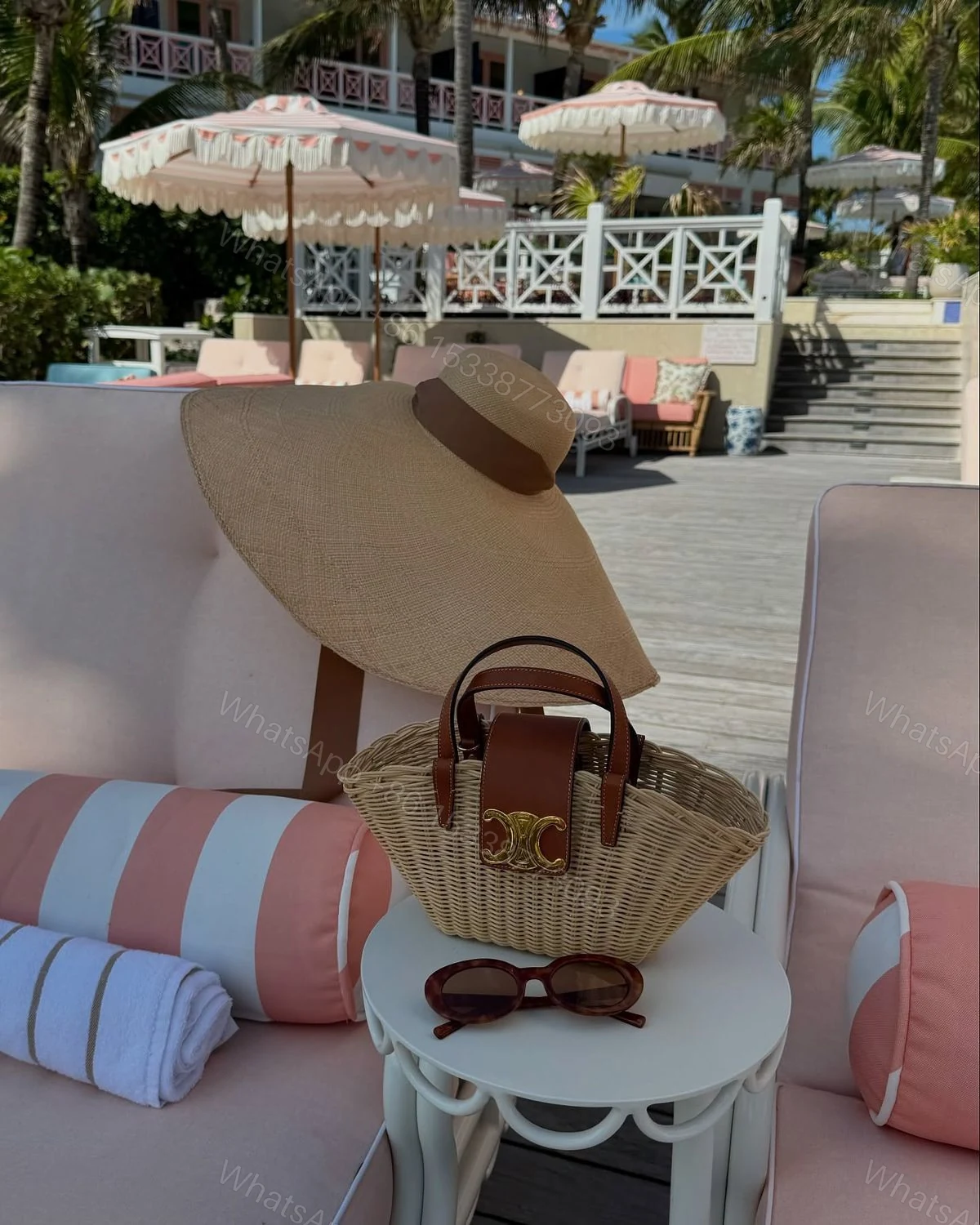 View 2 of FIRST COPY Celine Teen Couffin Natural Calfskin jute quality bag
