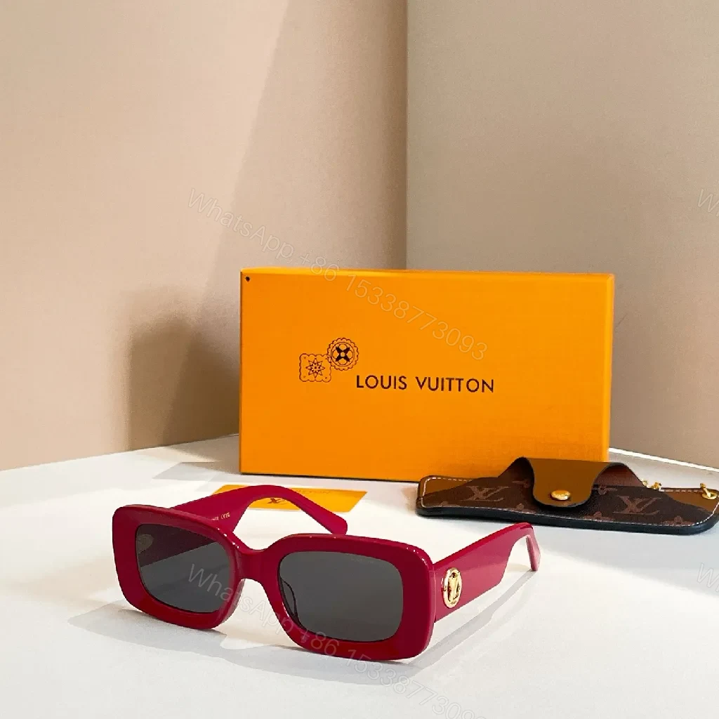 Oversized Modern Frames Sunglasses with LV Accents, Bold Color — view 1