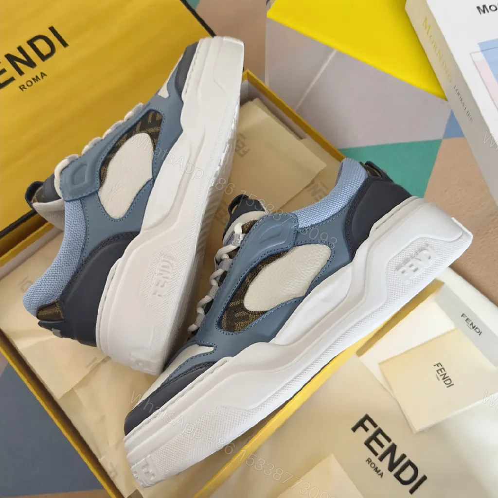 View 5 of Textured Denim-Blend Leather Street Sneakers, All-Day Comfort