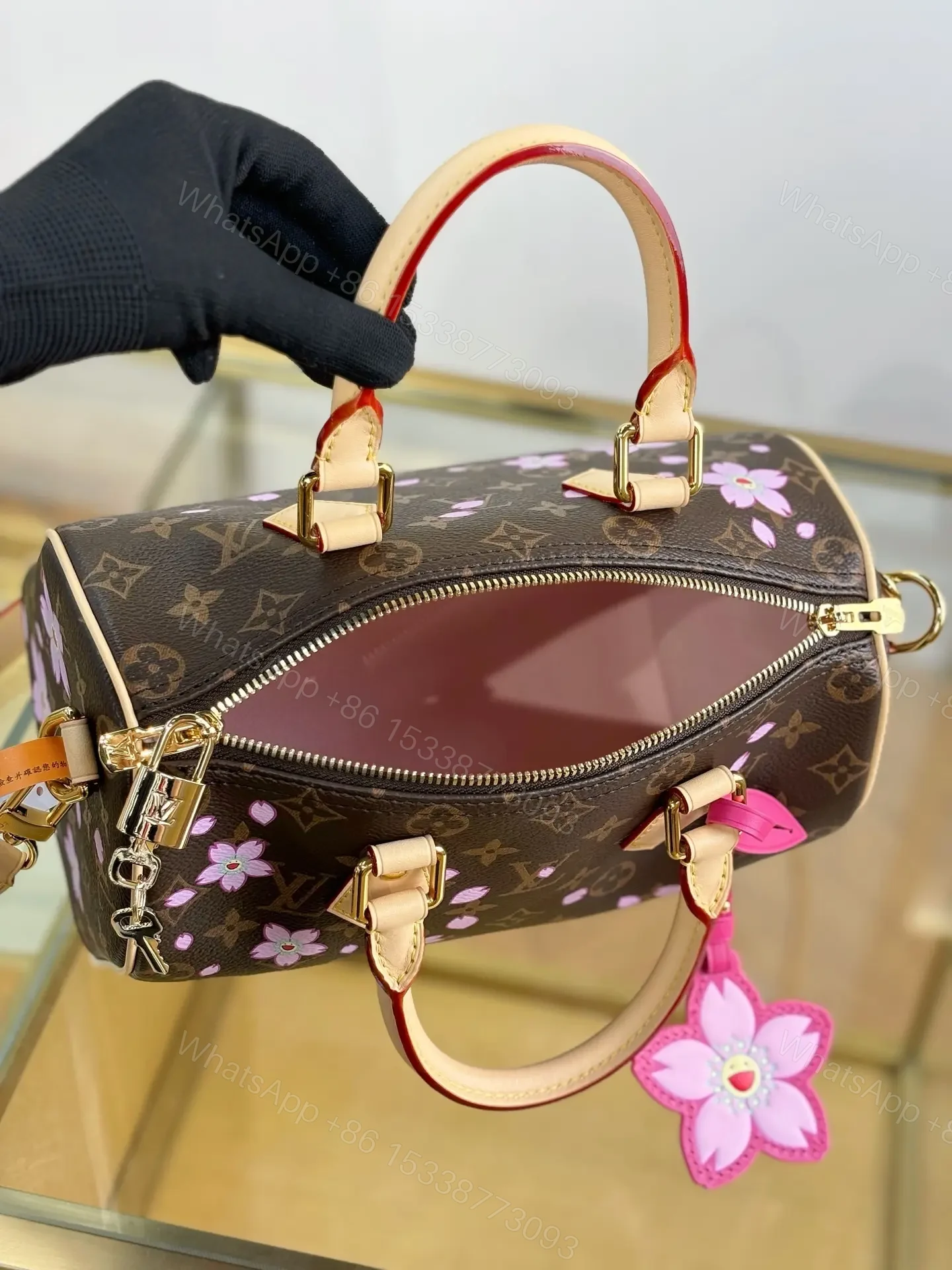View 4 of Louis Vuitton x Takashi Murakami Monogram Cherry Blossom Speedy Bandoulière 25