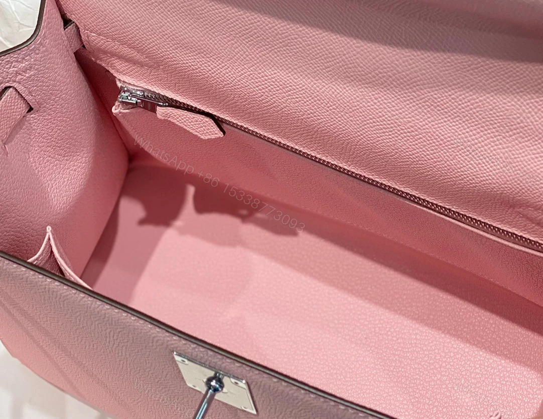 View 7 of KELLY 25CM IN ROSE SAKURA EPSOM SILVER HARDWARE