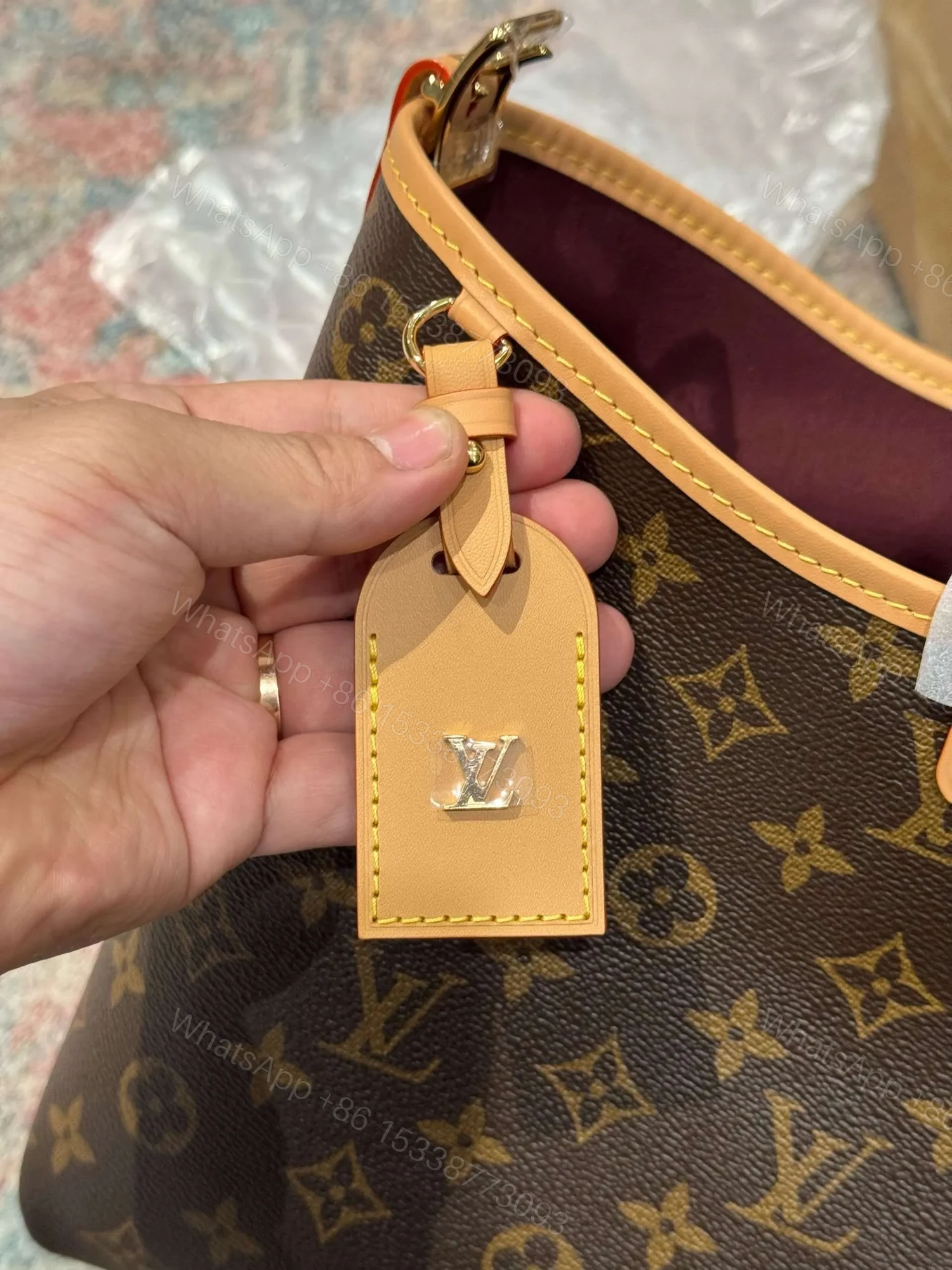 View 6 of Louis Vuitton Handbags LV Carry All MM Monogram Brown Color 39x30x15cm
