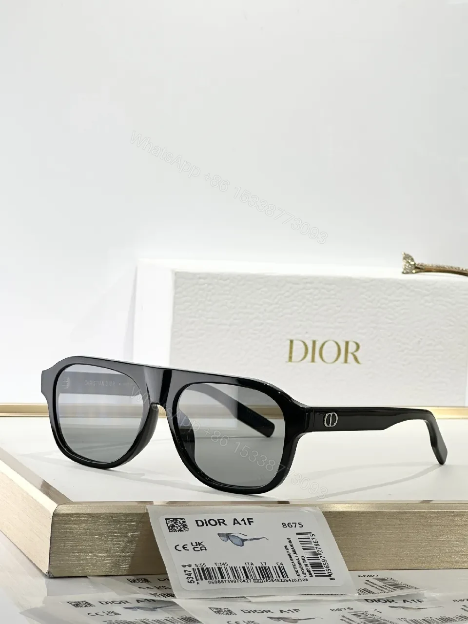 View 6 of Translucent acetate Sunglasses with Gradient Lenses, Mid-Size, Unisex