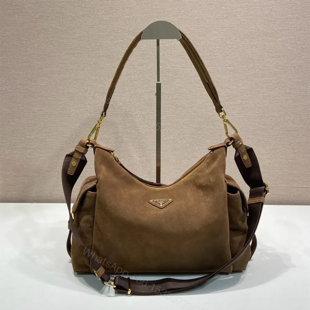 高仿Prada*Explore系列1BC264麂皮單肩包大號肉桂色免檢版 — view 1