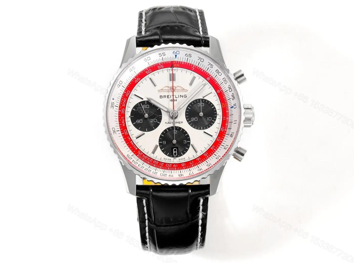 Breitling Navitimer B01 Chronograph 43 Stainless Steel Boeing Leather Strap 747 Alligator Folding AB01383B1G1P1 — view 1
