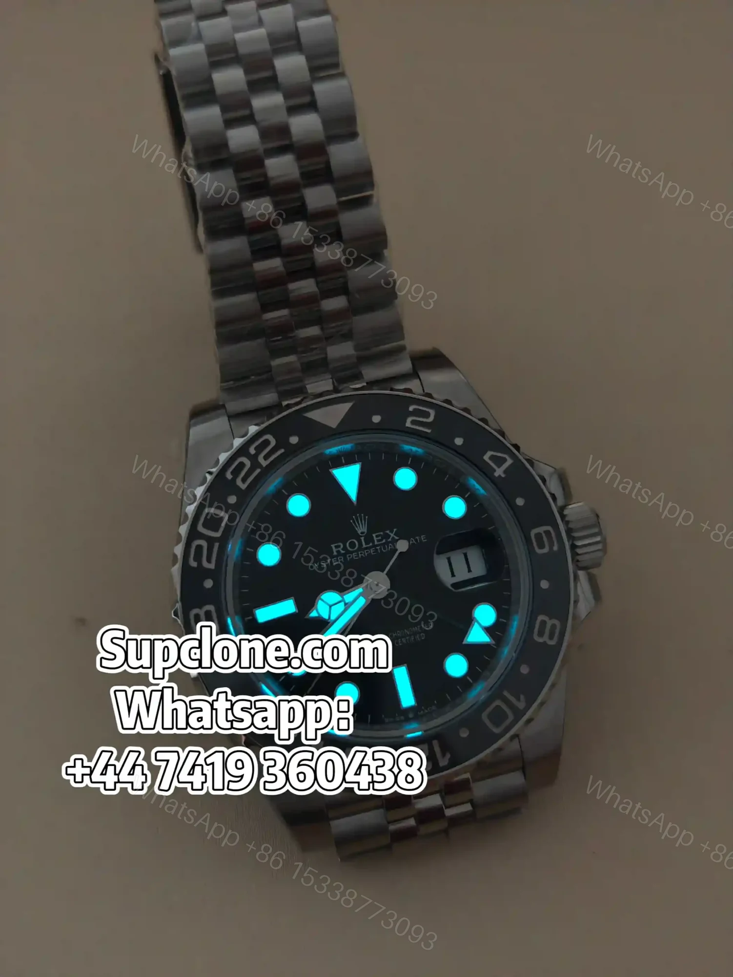 View 2 of Rolex Super Clone Watches 1:1 Bruce Wayne GMT-Master II 126710GRNR Jubilee 3285 Movement