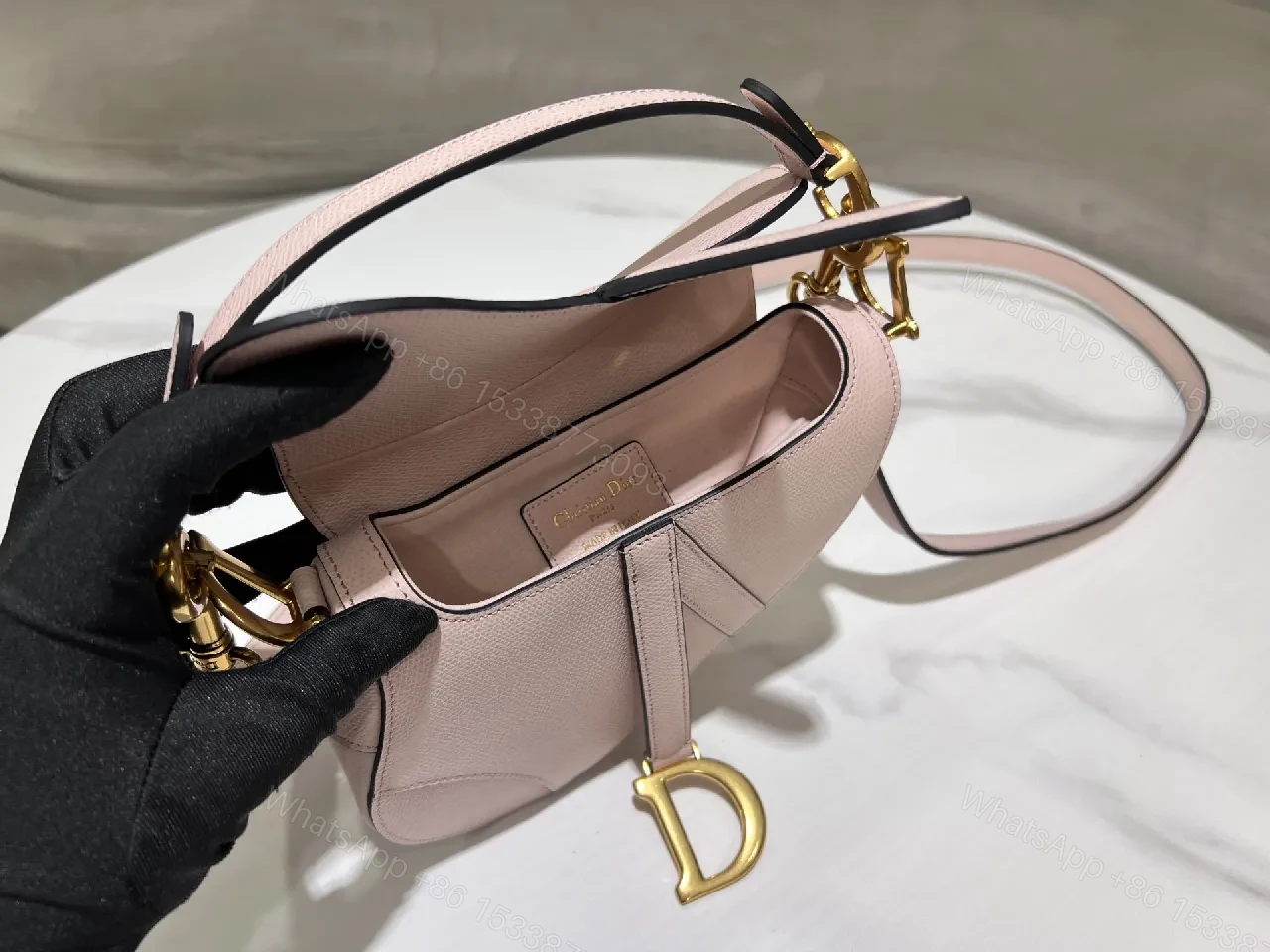 View 4 of Soft Pink Saddle Bag – Luxe Everyday Leather