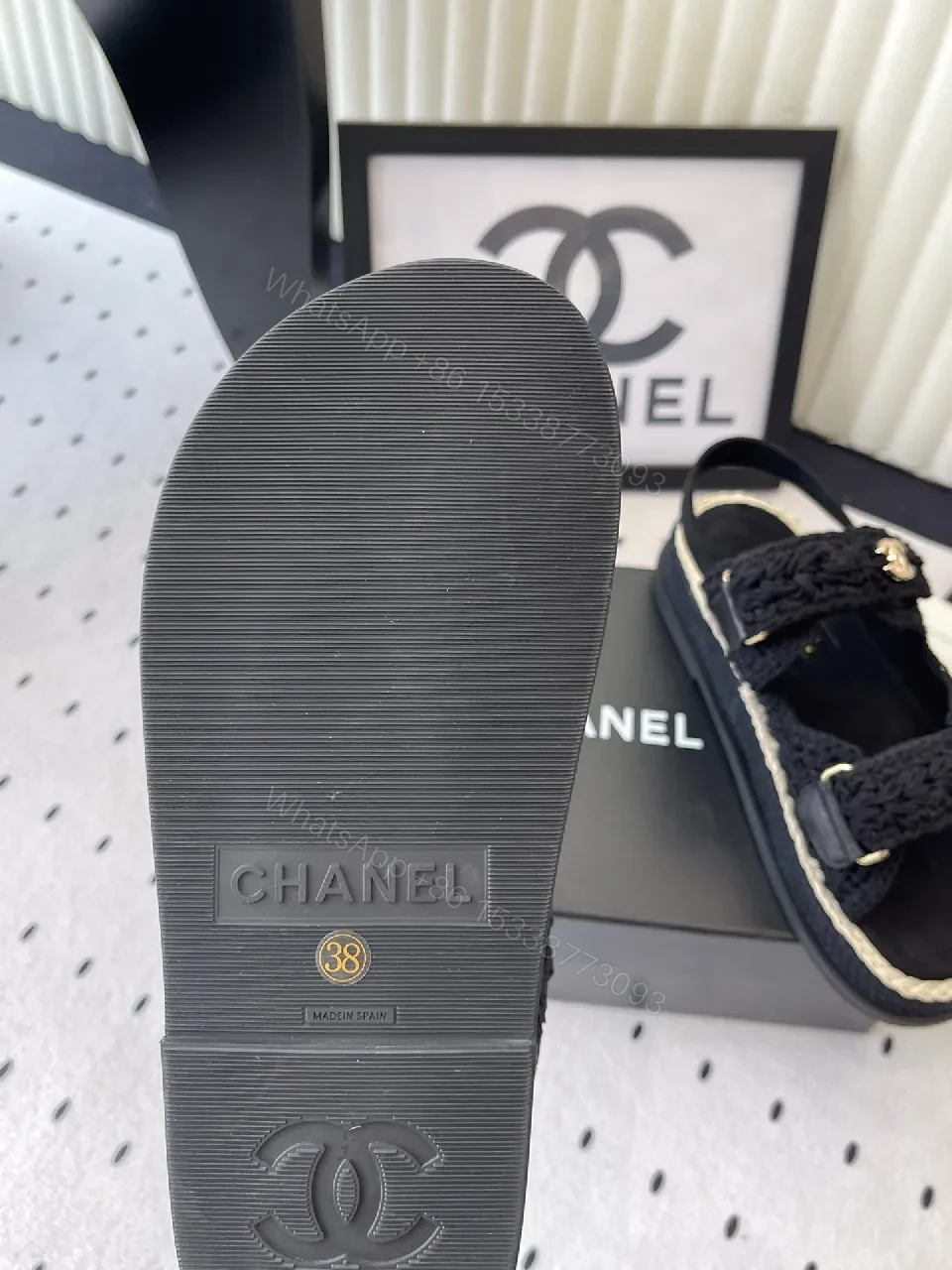 View 6 of Rope-Detail Sandals with Gold Emblem - Luxury Casual Comfort