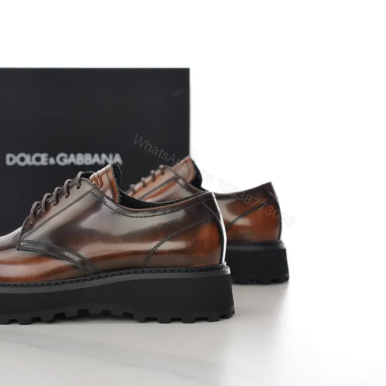 View 8 of Glossy Cognac Leather Derby: City-Polish, All-Day Comfort Derby