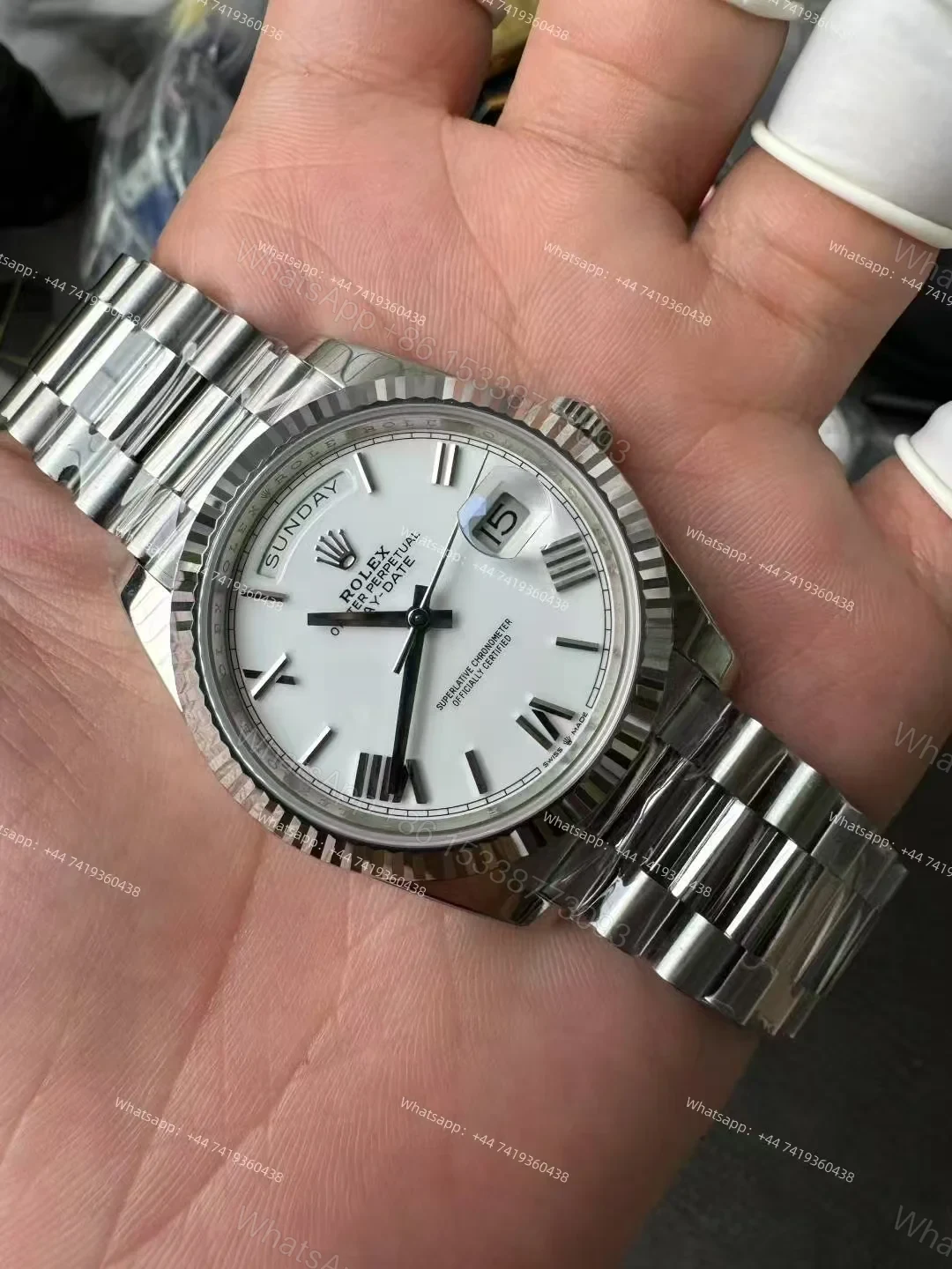 View 4 of Rolex Day-Date M228239-0046 1:1 Replica White Roman Dial 40MM 3255 Movement Presidential Bracelet Super Clone Watch