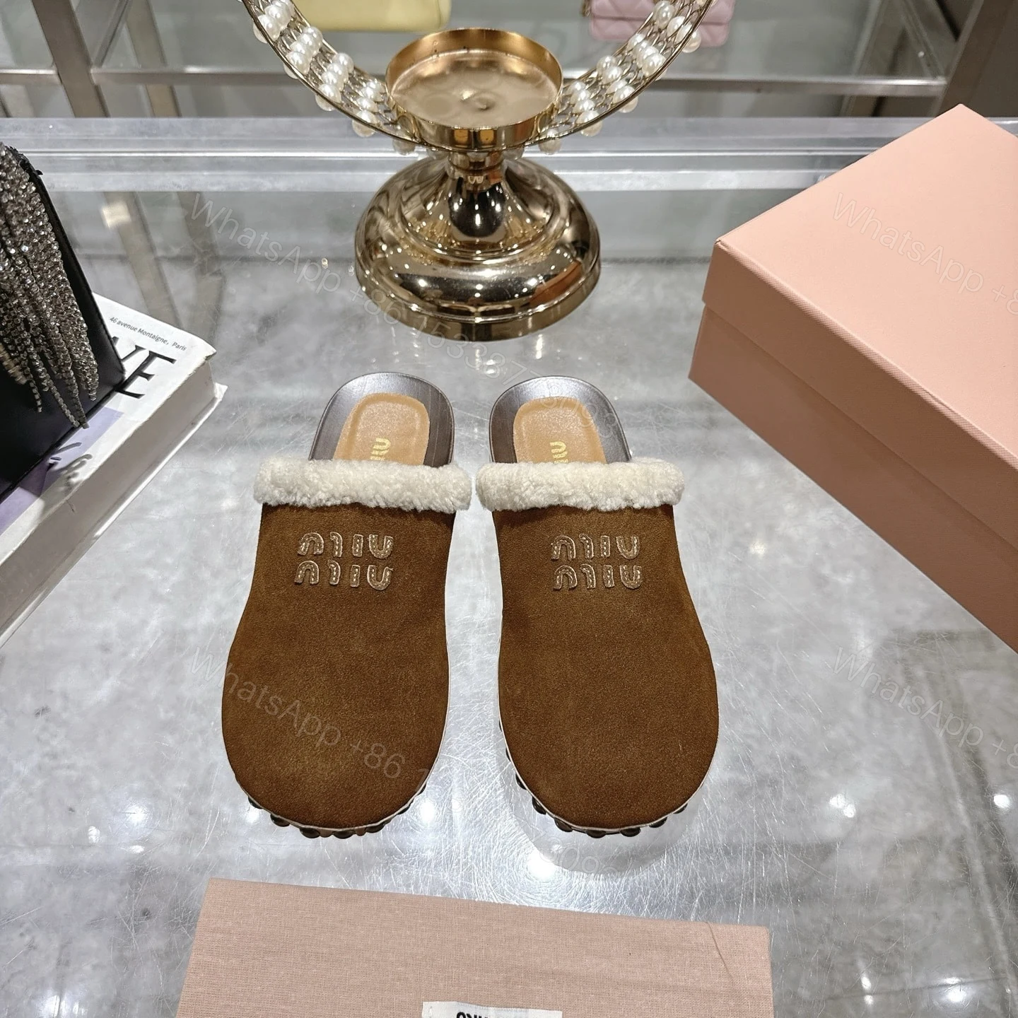 View 2 of MIUMIU SUEDE CLOGS COCOA BROWN 5Z504E Z0G F0324 F ZF30
