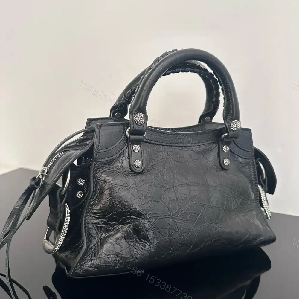 View 2 of 高仿Balenciaga*NeoCagole系列機車包黑色