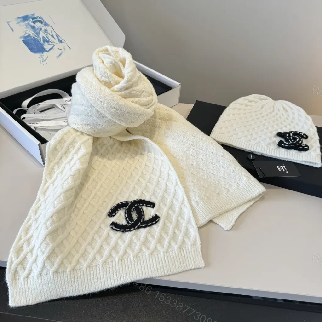 View 6 of Cream Knit Cap & Beanie Duo - Textured Luxury Warmth