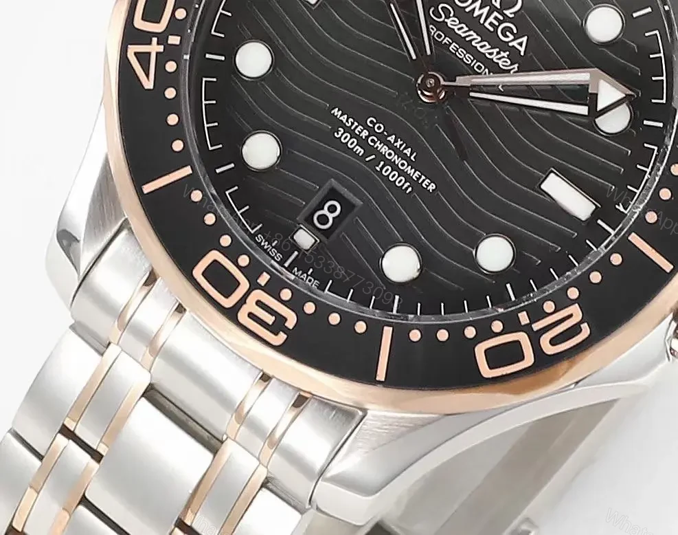 View 5 of Omega Seamaster Planet Ocean 600m Co-Axial Master Chronometer 42mm Diver’s Watch Stainless Steel and Rose Gold with Black Ceramic Bezel and Black Dial