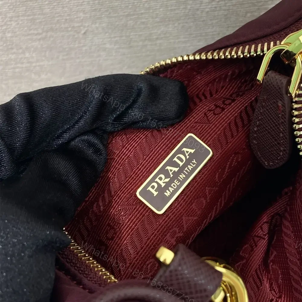 View 9 of 高仿Prada*RE-Nylon系列1BH204單肩包酒紅色免檢版