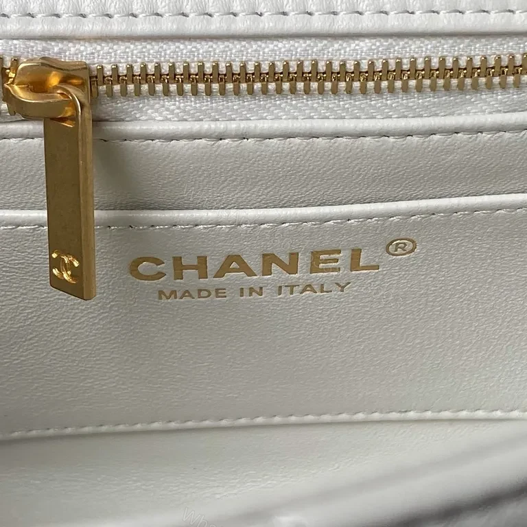 View 4 of Chanel-inspired Quilted Lambskin Flap Bag with Pearl Chain