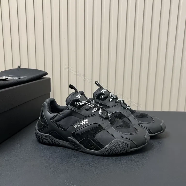 View 7 of Black Versace-Inspired Luxe Sneaker: Subtle Branding, All-Day Comfort