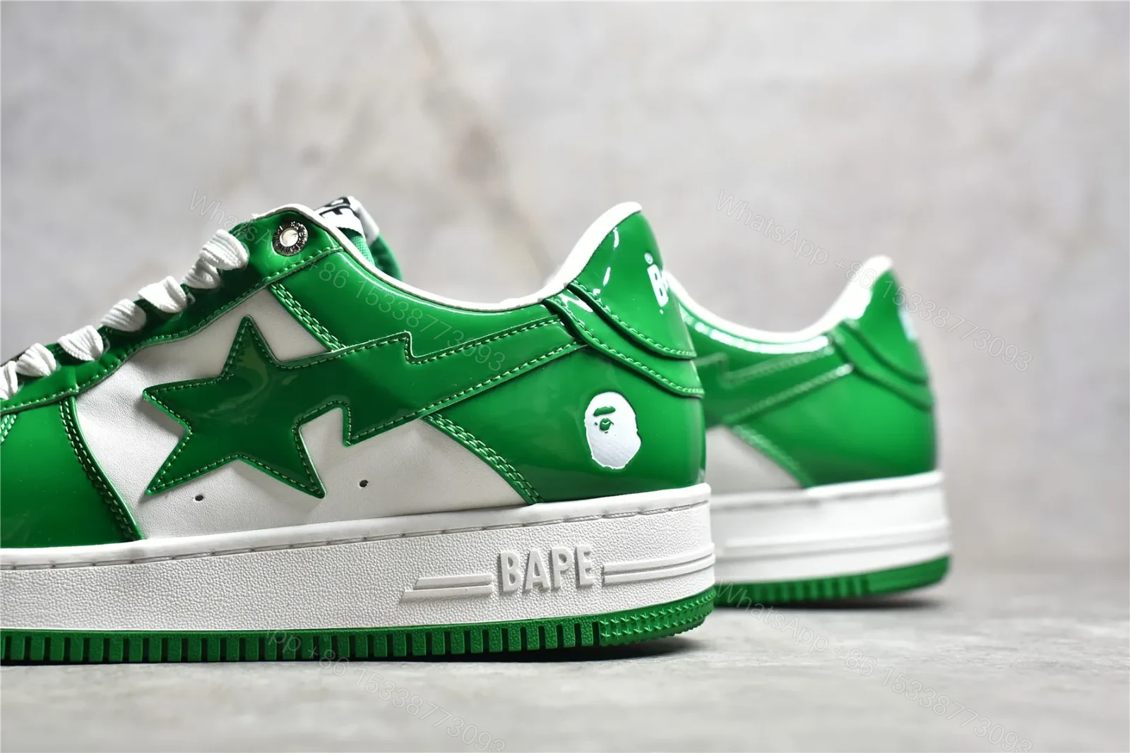 View 3 of A Bathing Ape Bapesta White Green Reps