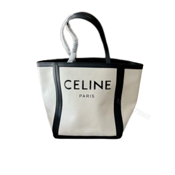 CELINE LARGE SQUARE IN TEXTILE WITH PRINT AND CALFSKIN BLACK 48CM — view 1