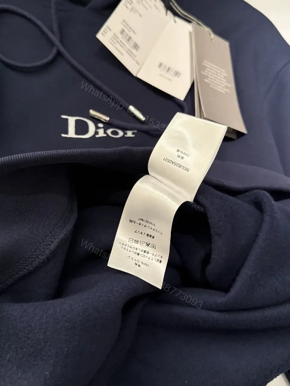 View 6 of Navy Luxe Hoodie: Minimalist Logo, Premium Comfort