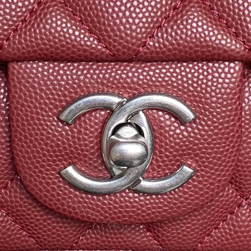 View 9 of Rich Aged Red Quilted Crossbody — Pebble Leather, Luxe Chain