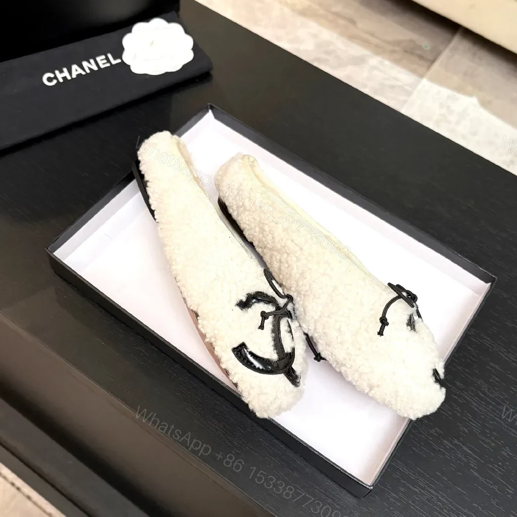View 9 of Ivory Knit Slippers: Luxe Slip-On with Faux Fur Lining
