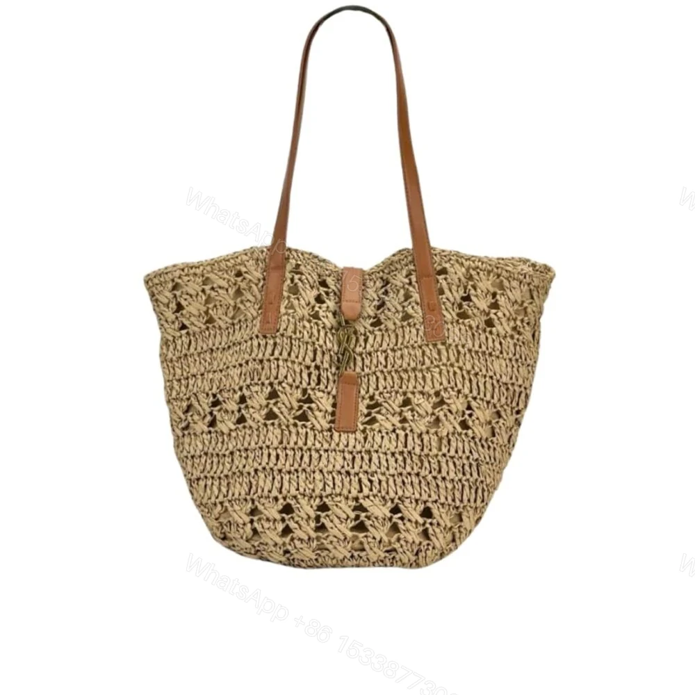 Saint Laurent Panier Raffia Natural Brown 39Cm 688221 GAAAC 2080 — view 1