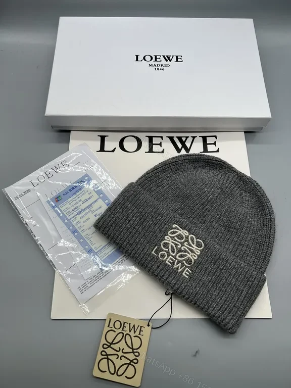 View 3 of Iconic LOEWE Beanie: Black Wool Blend, Minimal Luxury, All-Season Warmth Beanie