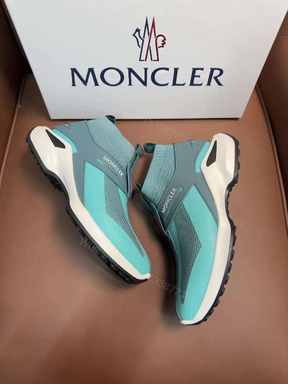 View 3 of Teal Knit High-Top Sneakers: Luxe Slip-On Comfort