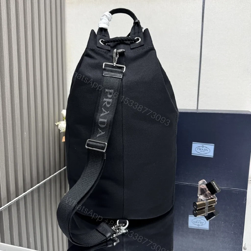 View 8 of Minimalist Black Drawstring Backpack — Subtle Luxury, Everyday