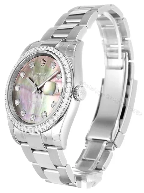 View 2 of Replica Rolex Datejust Mother of Pearl – Black Dial 116244 36 mm